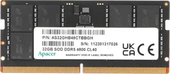 Оперативная память Apacer 32ГБ DDR5 SODIMM 4800 МГц AS32GHB48CTBBGH – изображение в каталоге