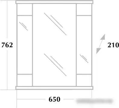 Onika Шкаф с зеркалом Валерия 65.02 (белый) [206505] – фото товара
