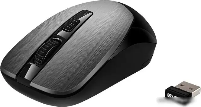 Мышь SVEN RX-380W (серый металлик) – фото товара