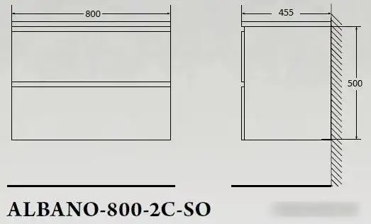 BelBagno Тумба под умывальник ALBANO-800-2C-SO-BL – фото товара