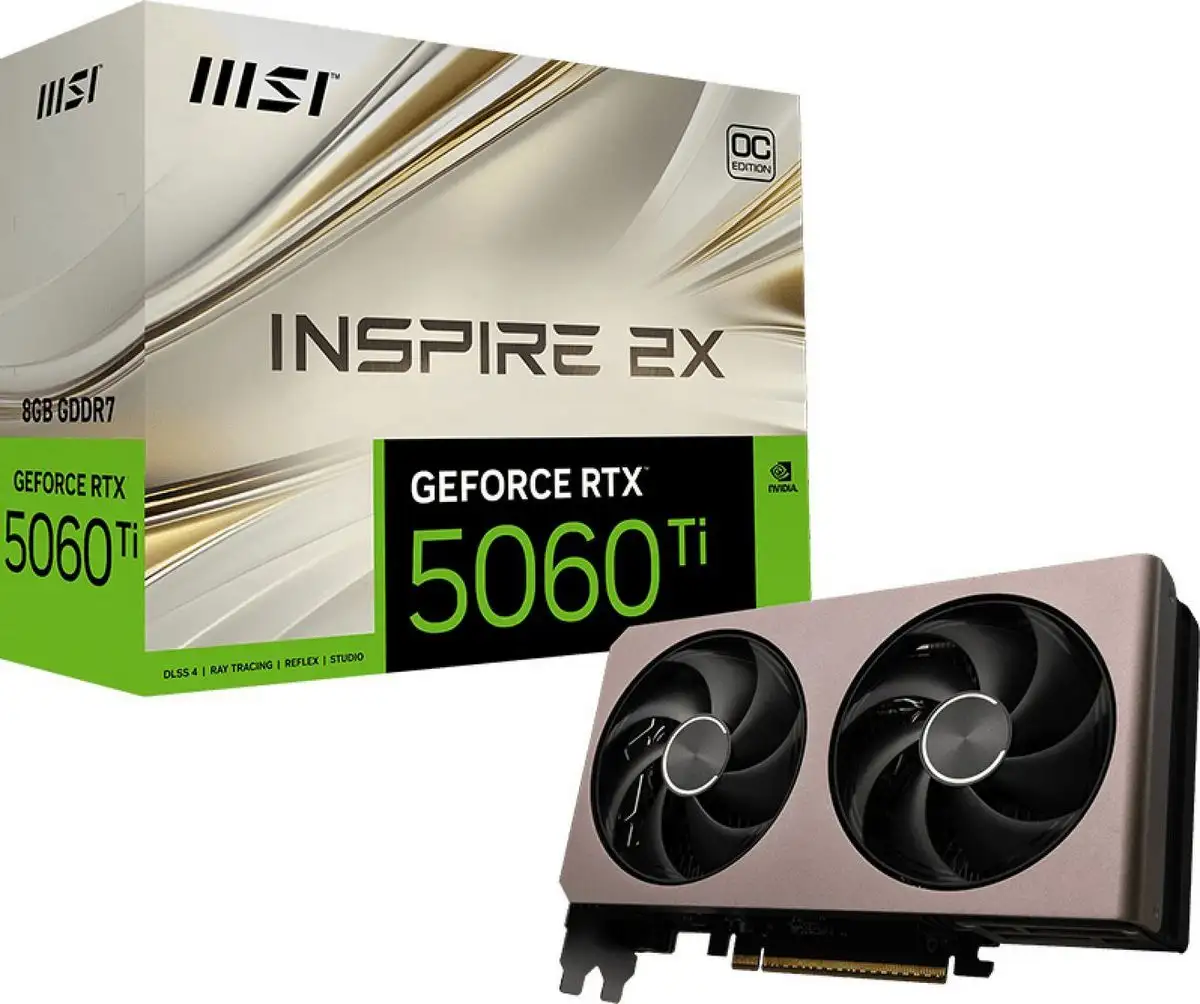 Видеокарта MSI GeForce RTX 5060 Ti 8G Inspire 2X OC – фото товара