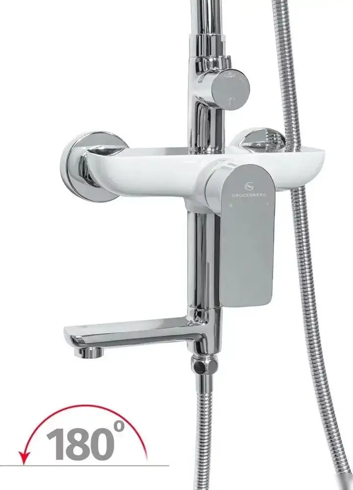 Душевая система Grocenberg GB7009 (белый хром) - фото товара