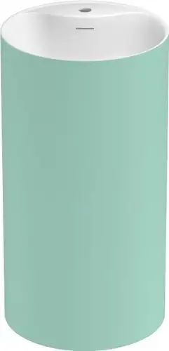 Умывальник Wellsee Chalice Perfection 230627000 (отдельностоящий, с отверстием под смеситель, цвет матовый светло-зеленый/глянцевый белый) - изображение в каталоге