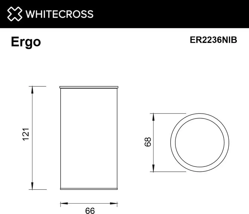 Стакан для зубной щетки и пасты Whitecross Ergo ER2236NIB (брашированный никель) – фото товара