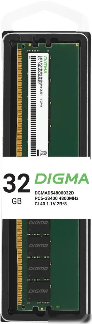 Оперативная память Digma 32ГБ DDR5 4800 МГц DGMAD54800032D – фото товара