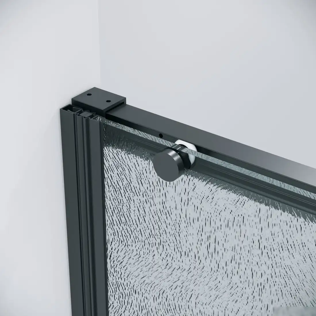 Душевая дверь Grossman Galaxy 80x195 1/2.K33.01.80L.21.02 (черный матовый/стекло шиншилла) - фото товара