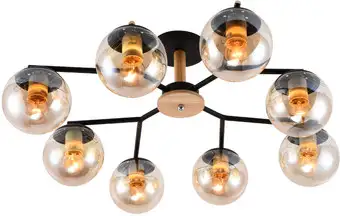 Люстра средней высоты Mirastyle MH-10142/8B MBK+YLWD – изображение в каталоге