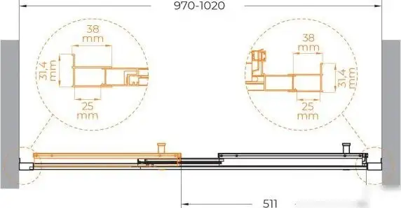 Душевая дверь Cezares MOLVENO-BF-3-100-C-BORO-IV - фото товара