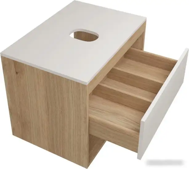 Teymi Тумба под умывальник Ritta 65 T60520 (дуб эврика/белый матовый) – фото товара