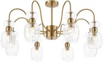 Люстра средней высоты Escada 1141/8PL (античная медь/прозрачный) – изображение в каталоге