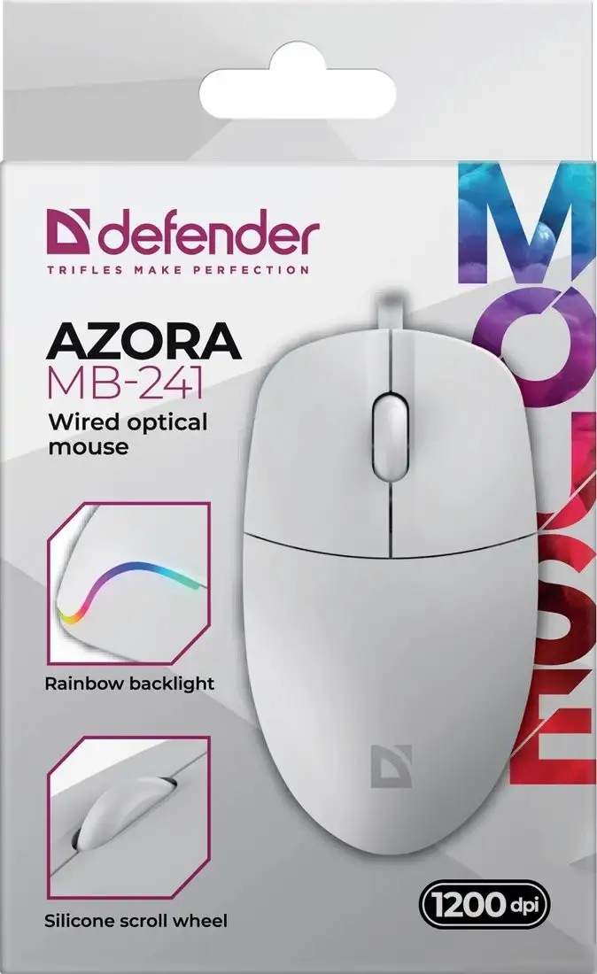 Мышь Defender Azora MB-241 (белый) – фото товара