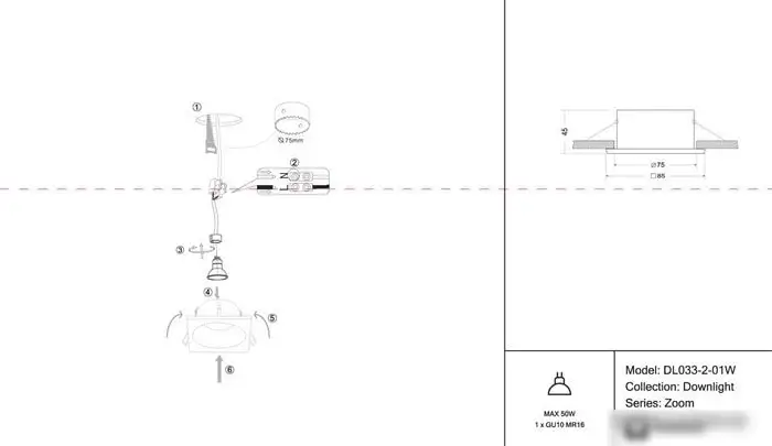 Точечный светильник Maytoni Zoom DL033-2-01W – фото товара