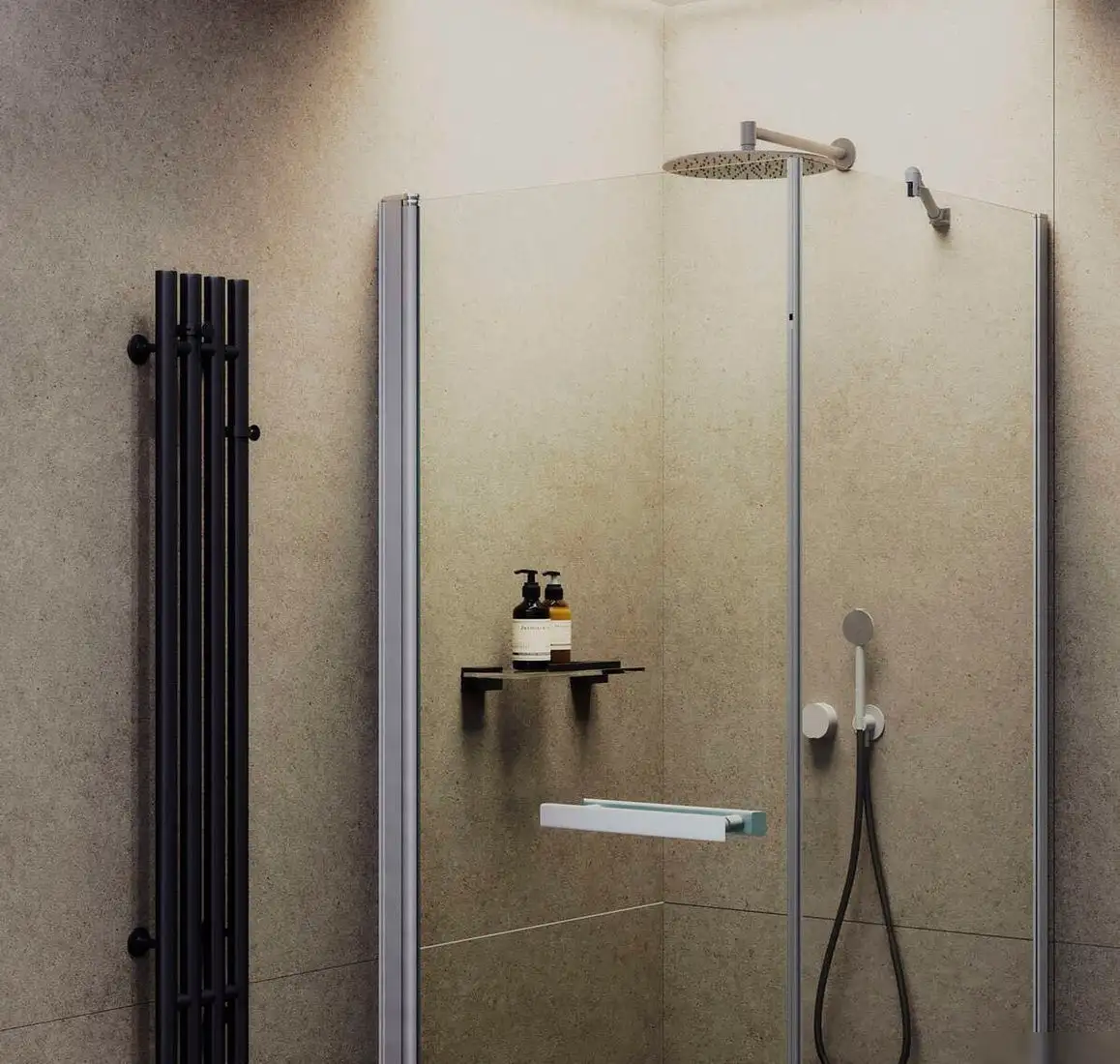 Душевой уголок MaybahGlass MGY-1312-5 (бесцветное стекло/хром матовый) - фото товара