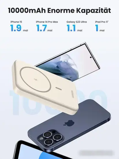 Внешний аккумулятор Ugreen PB561 10000mAh (бежевый) – фото товара