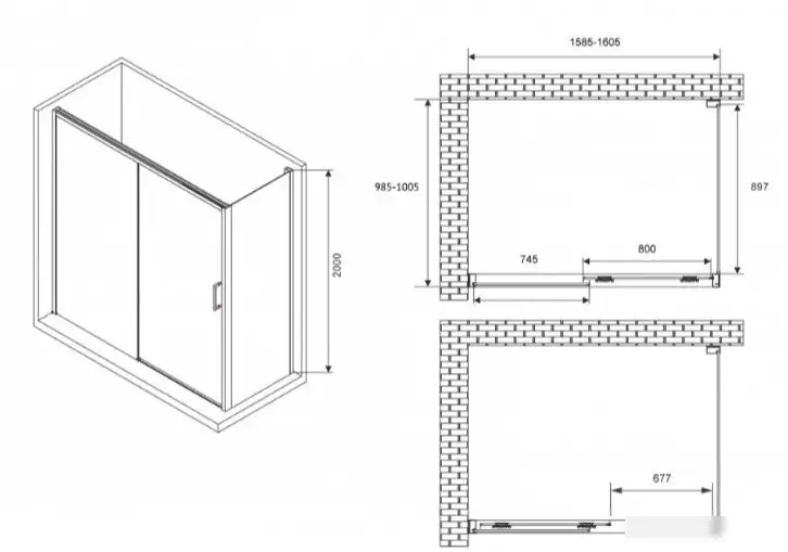 Душевой уголок Abber Komfort AG93160-S102 - фото товара