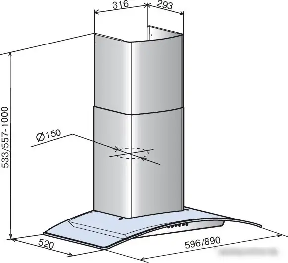Кухонная вытяжка Elikor Аметист S4 60П-700-Э4Д (черный) - фото товара