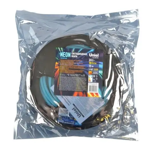 Светодиодная лента Uniel ULS-N11-2835-120LED-m-8mm-IP67-DC24V-10W-m-15M-LIGHTBLUE – фото товара