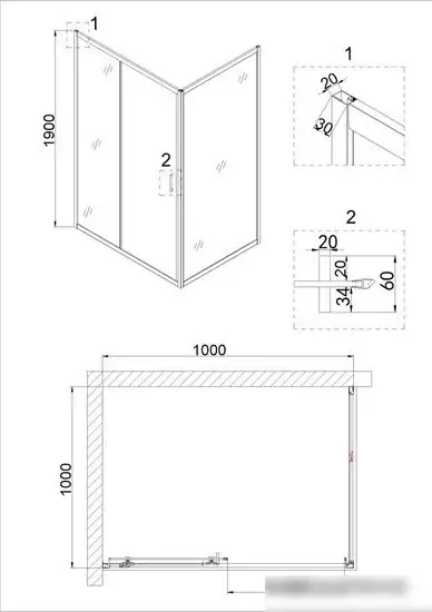 Душевой уголок Niagara NG-42-10AG-A100G 100x100x190 - фото товара