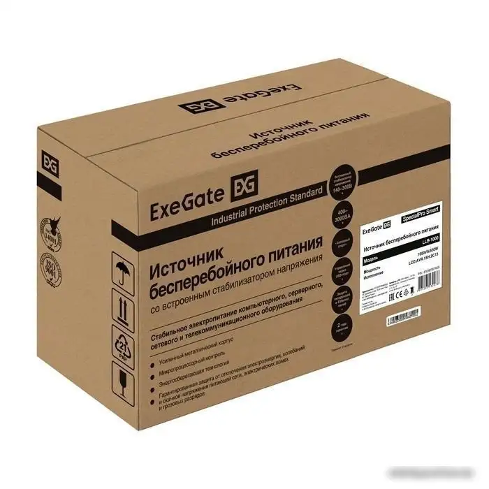 Источник бесперебойного питания ExeGate SpecialPro Smart LLB-1000.LCD.AVR.1SH.2C13 EX292787RUS – фото товара