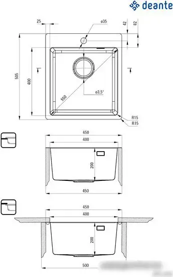 Кухонная мойка Deante ZPO 010A - фото товара