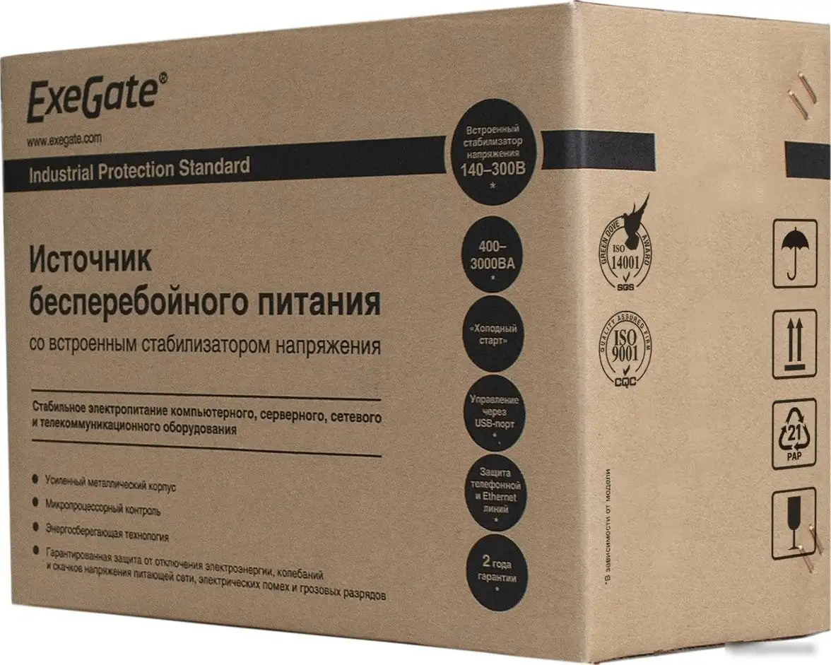 Источник бесперебойного питания ExeGate Power Smart ULB-650.LCD.AVR.EURO – фото товара