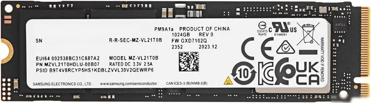 SSD Samsung PM9A1a 512GB MZVL2512HDJD-00B07 – фото товара