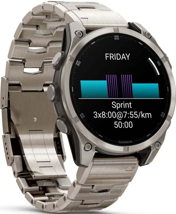 Умные часы Garmin Fenix 8 Sapphire, Titanium 47мм (светло-серый, титановый ремешок) – фото товара
