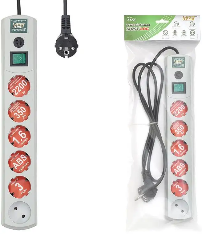 Сетевой фильтр Most LRG 6-1.6WT (белый) – фото товара