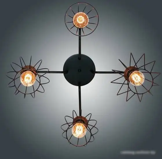 Люстра средней высоты Элетех Конти 141 НПБ 01-4х60-127 Е27 1005405027 (черный муар/медь) – фото товара