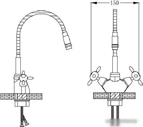 Смеситель РМС SL92BL-279F (хром/черный) - фото товара