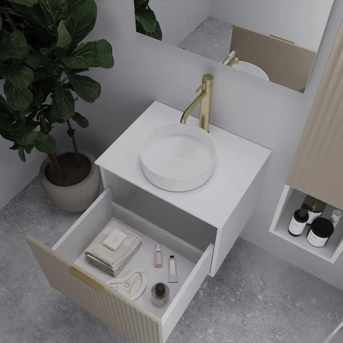 ЗОВ Тумба под умывальник Дублин 70 DU70LWMFC (флавио кашемир) – фото товара