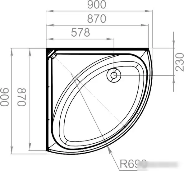Душевая кабина Domani-Spa Simple 99 High DS01Sm99HBCl00.Gt-V1.2-Black (черный/прозрачное стекло) - фото товара