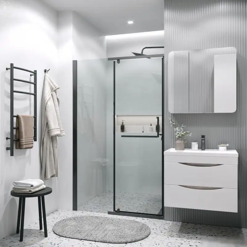 Душевая дверь Grossman Pragma 100x195 100.K33.03.100.21.00 (черный матовый/стекло прозрачное) - фото товара