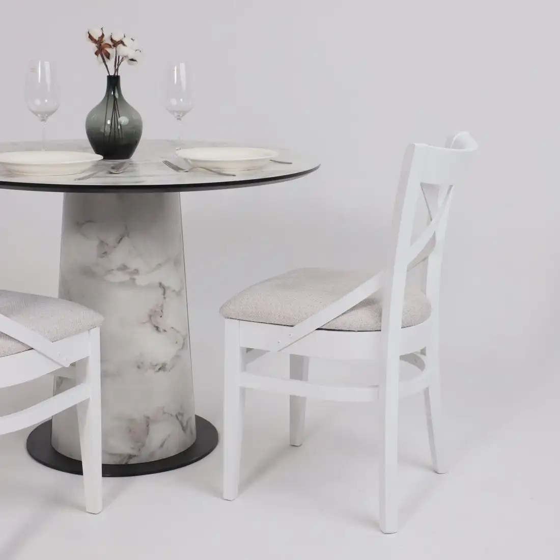 Стул Аврора Соло венский (бежевый велюр Бордо 01/белый)