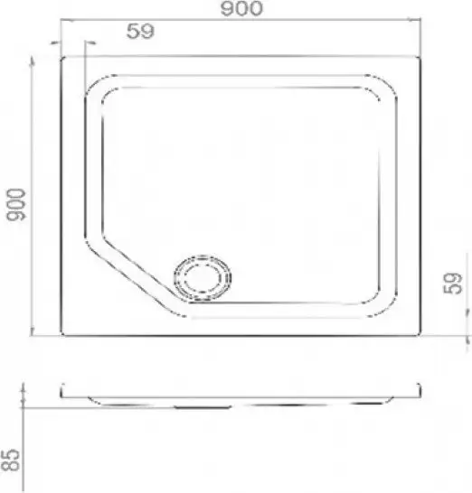 Душевой поддон Maroni Низкий квадрат 90х90 - фото товара