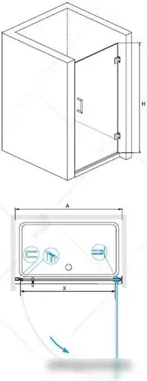 Душевая дверь RGW HO-011B 80 (черный/прозрачное стекло) - фото товара