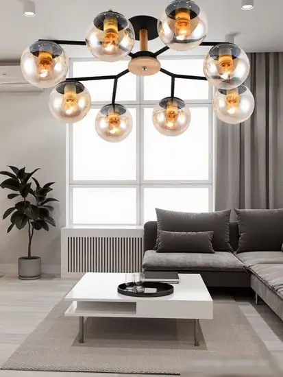 Люстра средней высоты Mirastyle MH-10142/8B MBK+YLWD – фото товара