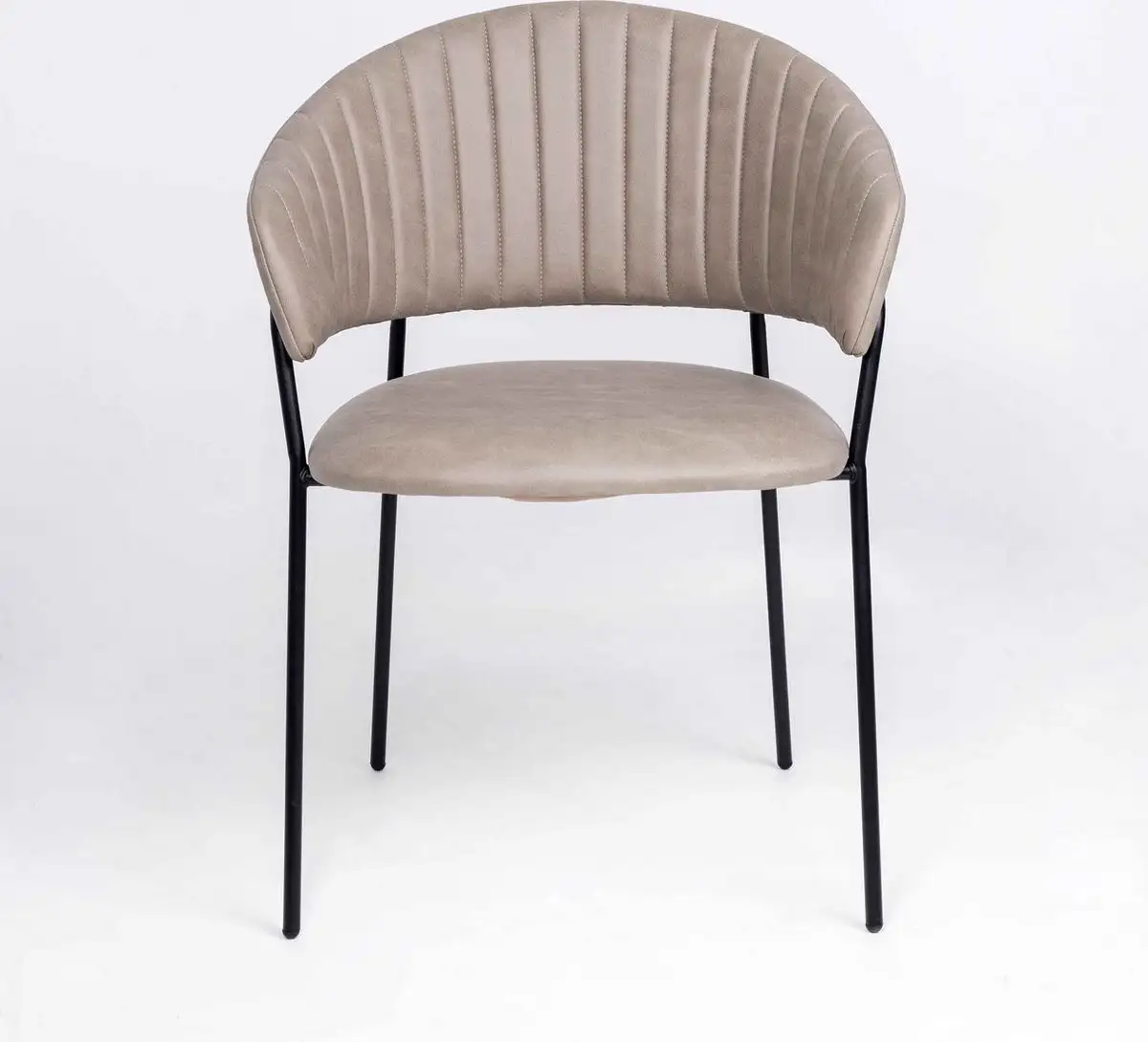 Стул с подлокотниками Алвест AV 433 (песочная замша Kiprus 03/черный)