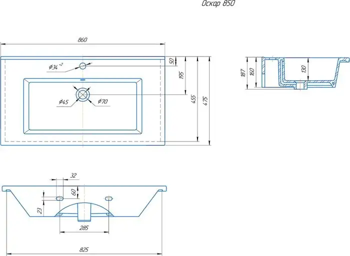 Умывальник Kirovit Оскар 85 - фото товара