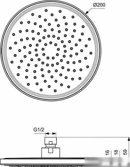 Верхний душ Ideal Standard IdealRain Black BD140XG - фото товара