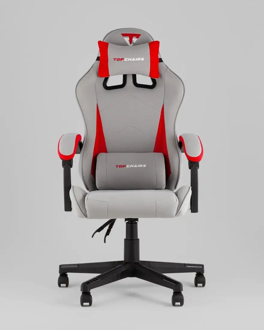 Игровое (геймерское) кресло TopChairs Phantom GF-8080 TT704+TT703 (серый/красный) – фото товара