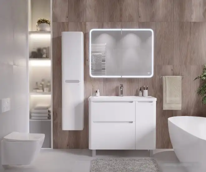 Grossman Тумба под умывальник Адель 90 см напольная (белый) – фото товара