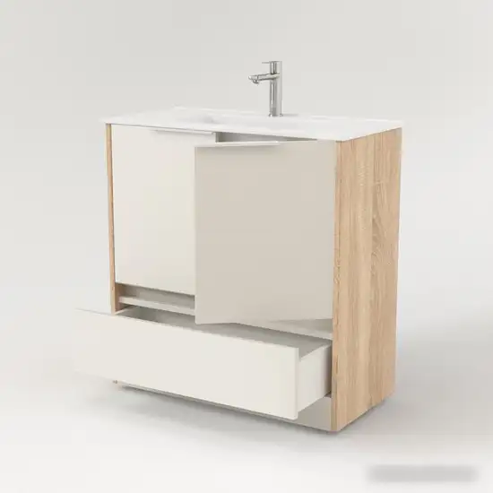 Дабер Тумба под умывальник 017 70 Т17.7.0.18Б (бежевый/дуб бардолино/ручка белая) – фото товара