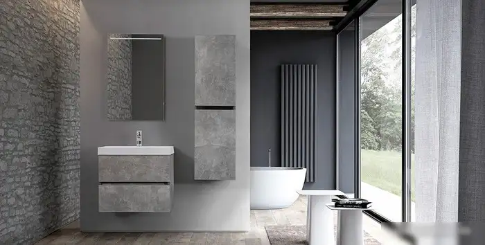 Belux Тумба с умывальником Париж НП70-02 (31, бетон Чикаго/светло-серый) – фото товара