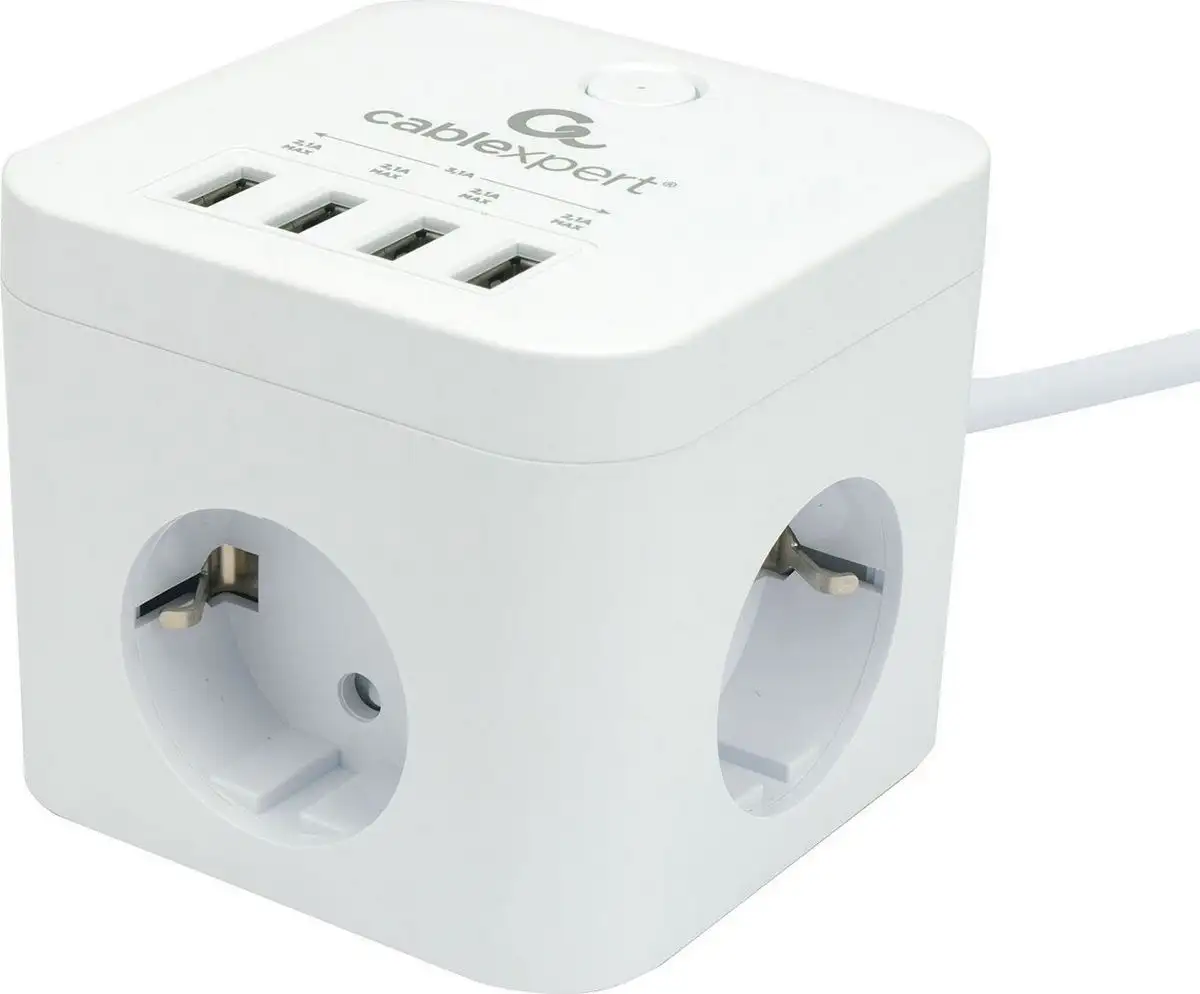 Сетевой фильтр Cablexpert CUBE-3-U4-W-1.5 – фото товара