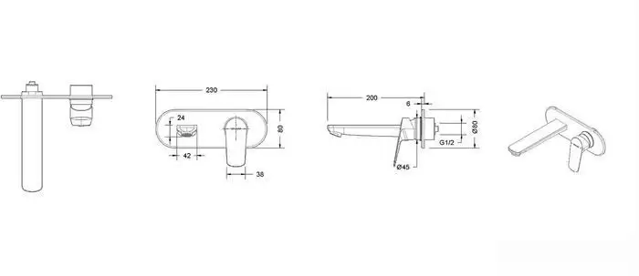 Смеситель без скрытого механизма Bravat P8429564BW-ENG - фото товара