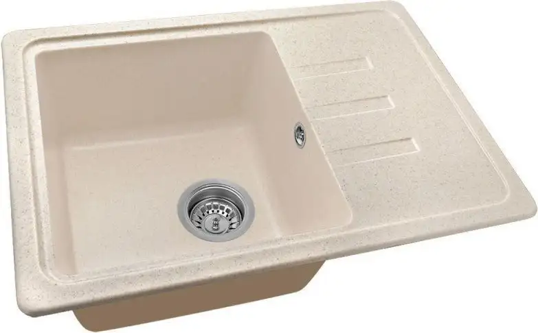 Кухонная мойка Saniteco Rosa (бежевый с сифоном) - фото товара