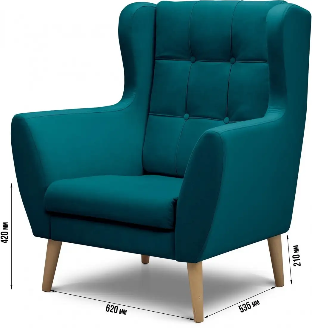Интерьерное кресло Mio Tesoro Фиджи (Velutto 20/натуральное дерево) – фото товара