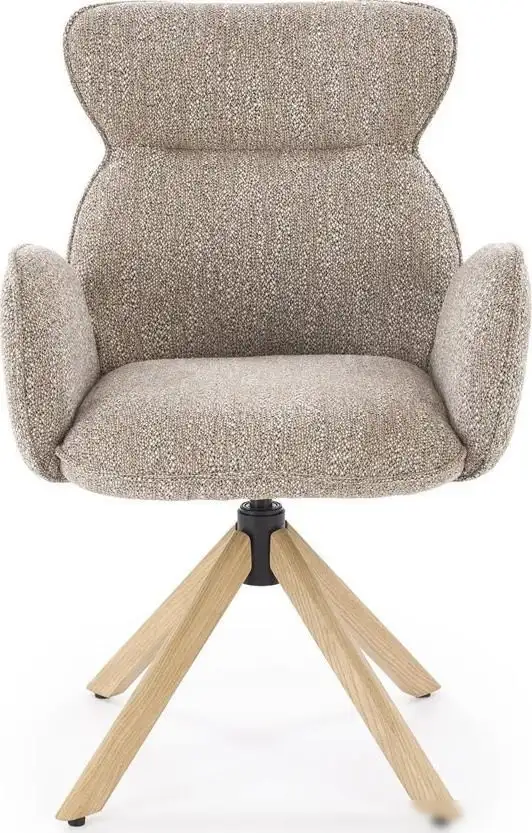 Стул с подлокотниками Halmar K585 (темно-бежевый/дуб натуральный) – фото товара