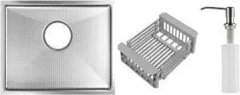 Кухонная мойка Schtoff Undermount Best Decor Silver 5545 + коландер KR-1 GREY + дозатор SD-1 SILVER - изображение в каталоге